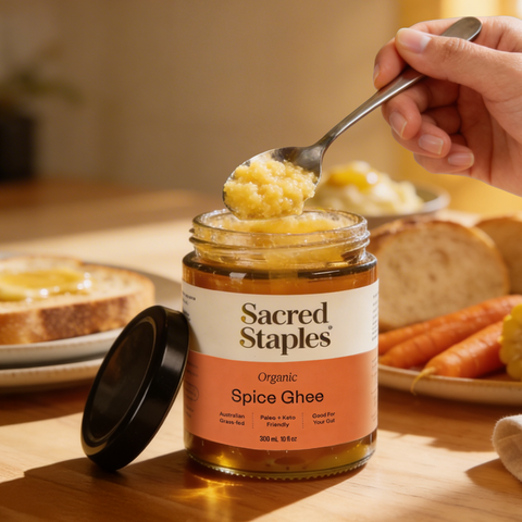 Spice ghee close-up