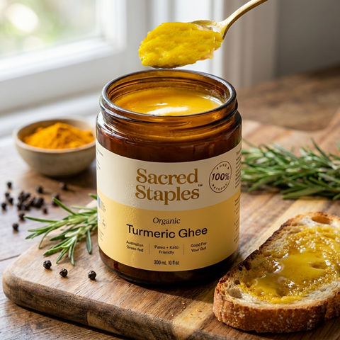Turmeric ghee close-up