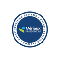 Mérieux Nutrisciences logo with certification text on a white background